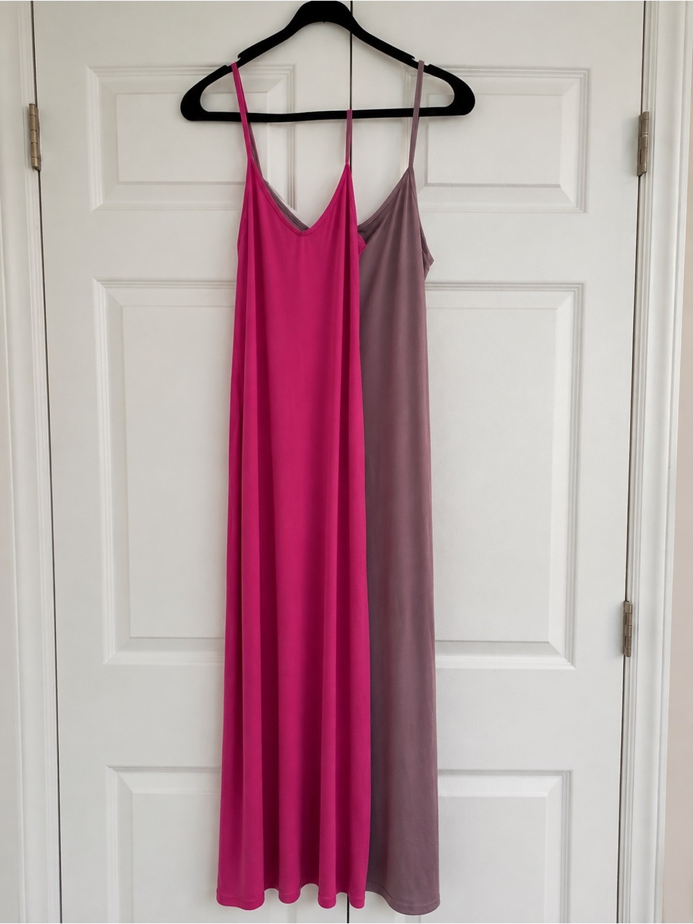 Spaghetti Strap Maxi Slip Dress in Fuchsia and Mauve bundle